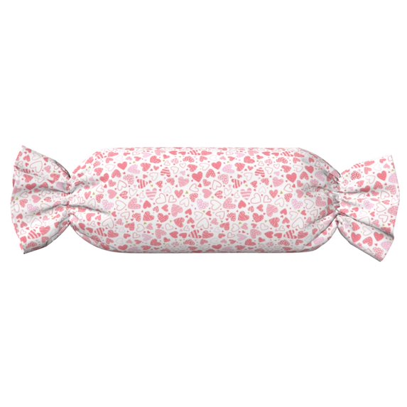 Fotbe Cute Hand Drawn Hearts Pattern Cervical Neck Pillow, Candy Pillow, Roll Foam Pillows, Bolster Pillow, Round Neck Pillows Support for Sleeping | Bolster Pillow