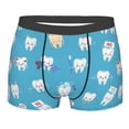 thumbnail image 1 of Fotbe Cute Healthy Teeth Men’s Total Support Pouch Boxer Briefs, X-Temp Cooling, Moisture-Wicking Underwear, Regular, Long-leg and Trunk-Small, 1 of 9
