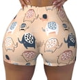 thumbnail image 1 of Fotbe Cute Ink Drawn Elephants Seamless Shorts, Womens Workout Shorts High Waist Stretch Booty Short for Gym/Yoga/Running/Biking-Small, 1 of 9
