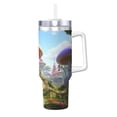 thumbnail image 1 of Fotbe Cute Mushroom Town Pattern 40oz Ice Bully With Handle And Straw Stainless Steel Vacuum Insulated Cup And 2 In 1 Straw Lid, 1 of 8