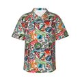 thumbnail image 1 of Fotbe Cute Nautical Hawaiian Shirt for Men Unisex Summer Beach Casual Short Sleeve Cotton Linen Button Down Shirts-3X-Large, 1 of 5