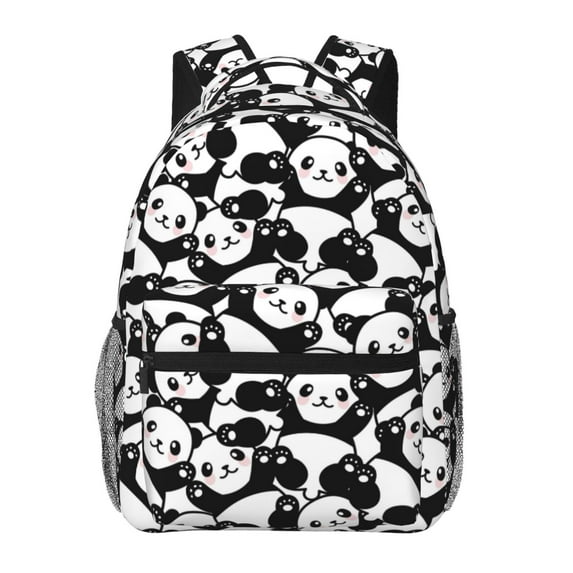 Fotbe Seamless Pattern Cute Panda Pattern Casual Backpack for School, Travel, and Outdoor Activities - Durable, Lightweight, and Comfortable