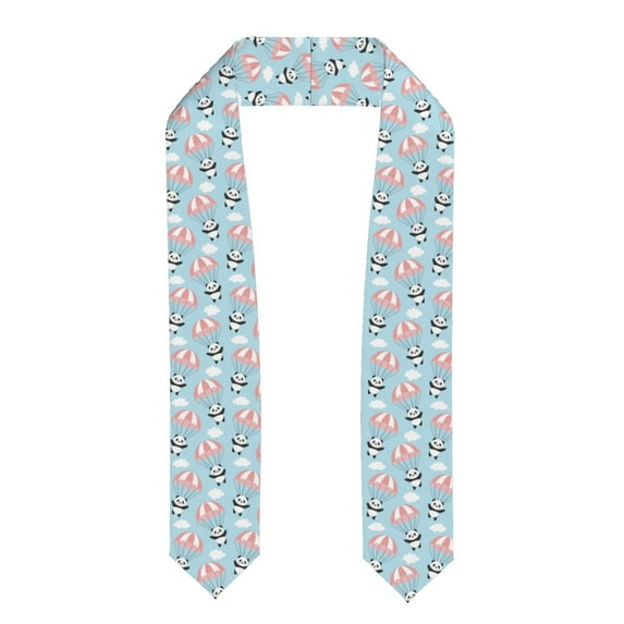 Fotbe Cute Panda Flying in the Sky Printed Class of 2024 Graduation Stole