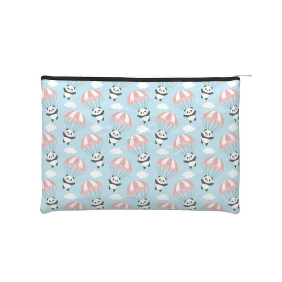 Fotbe Cute Panda Flying in the Sky Reusable Cosmetic Bag Makeup Bag for Women Large Travel Cosmetic Pouch Girls' Make Up Organizer