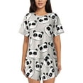 thumbnail image 1 of Fotbe Cute Panda Print Pajama Set for Women 2 Piece Loungewear Short Sleeve Tops and Shorts Set Soft Sleepwear-XX-Large, 1 of 7