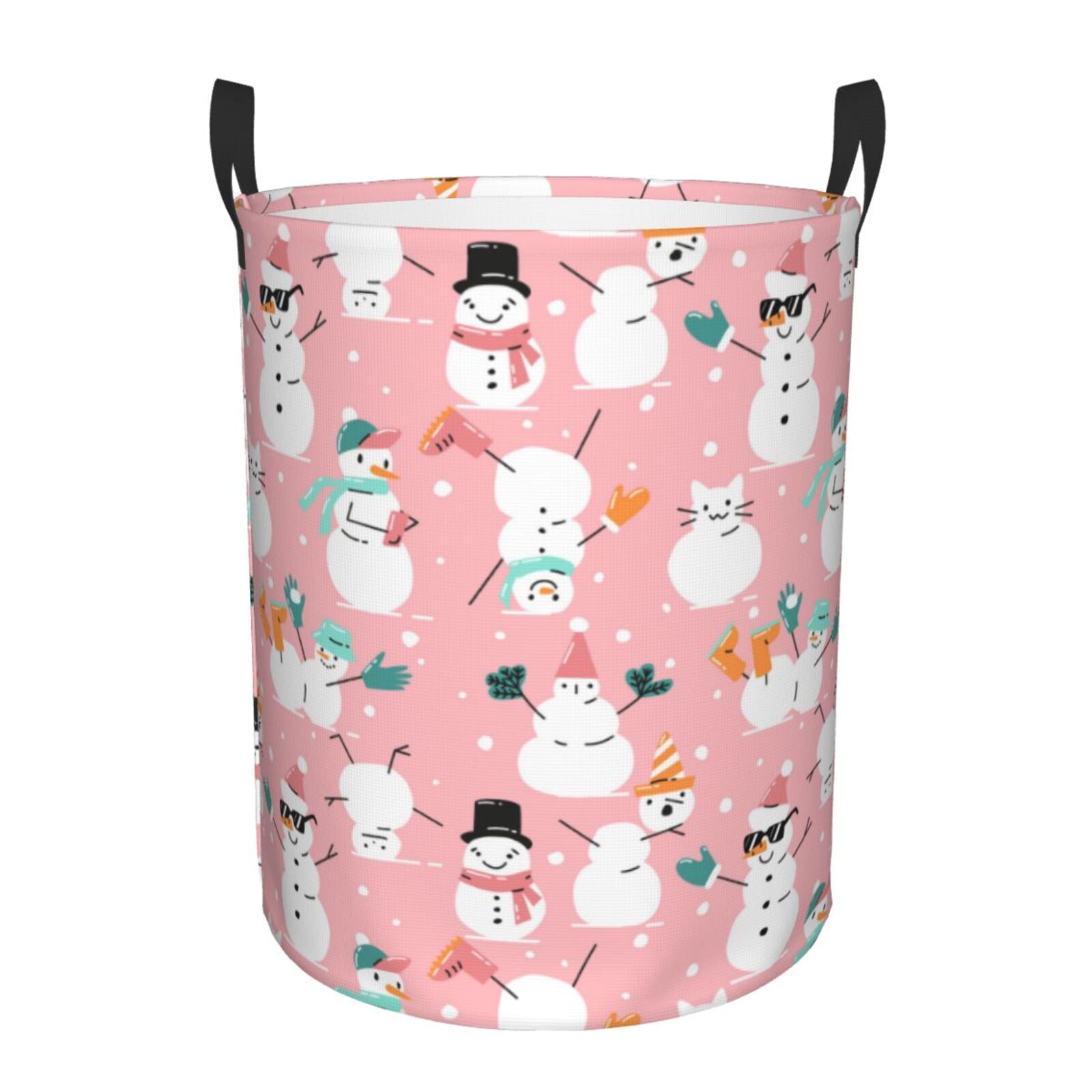 Cheerful Snowman Team Quilted Laundry Basket NCU0HNH653