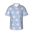 thumbnail image 1 of Fotbe Cute Poodle Dog Hawaiian Shirt for Men Unisex Summer Beach Casual Short Sleeve Cotton Linen Button Down Shirts-Medium, 1 of 9