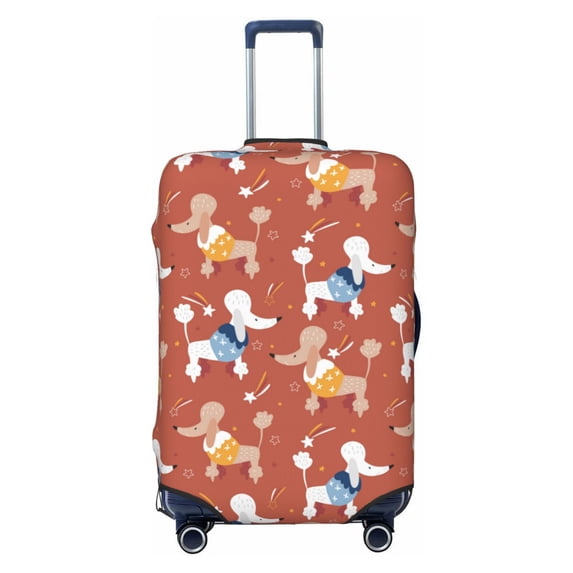 Fotbe Cute Poodle Dog Luggage Cover Protector,Suitcase Protector,Scratch and Dirt Resistant,Fits 18-32 Inch Luggage-X-Large