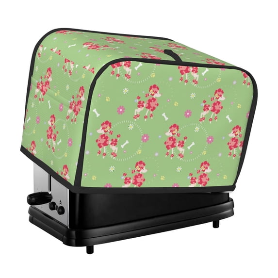Fotbe Cute Poodle Dog for Two Slice Toaster Cover, Fingerprint Protector, Super Soft Appliance Cover And Dust Cover,Bread Dust Cover & Fingerprint Protection