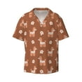 thumbnail image 1 of Fotbe Cute Poodle Dog print Short Sleeve Button Down Shirts for Men Casual Summer Beach Wrinkle Free Shirt-Large, 1 of 7