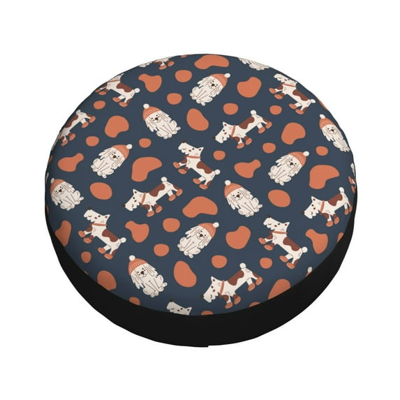 Fotbe Cute Puppy Spare Tire Cover Thickening Universal Fit for Jeep, Trailer, RV, SUV, Truck, Tough Tire Wheel Soft Cover-16 inch