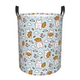 thumbnail image 1 of Fotbe Cute Rabbit Hold Carrot Pattern Laundry Basket with Handles, Waterproof Large Laundry Hamper, Wash Bag for Corner Dorm, Rolling Laundry Basket with Handles-Small, 1 of 6