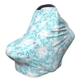 thumbnail image 1 of Fotbe Cute Rabbit Pattern Car Seat Covers for Babies, Nursing Breastfeeding Cover Infant Carseat Canopy, Soft Stretchy Carrier Cover, 1 of 5