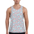 thumbnail image 1 of Fotbe Cute Rabbit Pattern Men's Quick Dry Workout Tank Top Gym Muscle Tee Fitness Bodybuilding Sleeveless T Shirt Breathable Workout Shirt-Large, 1 of 9