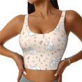 thumbnail image 1 of Fotbe Cute Rabbit Pattern Womens' Sports Bra Longline Wirefree Padded with Medium Support Sports Moisture-Wicking Workou Vest,Tank Top-Large, 1 of 7