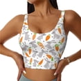 thumbnail image 1 of Fotbe Cute Rabbit Pattern Womens' Sports Bra Longline Wirefree Padded with Medium Support Sports Moisture-Wicking Workou Vest,Tank Top-, 1 of 7