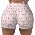 thumbnail image 1 of Fotbe Cute Rabbit Seamless Shorts, Womens Workout Shorts High Waist Stretch Booty Short for Gym/Yoga/Running/Biking-, 1 of 9