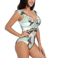 thumbnail image 1 of Fotbe Cute Raccoon Women's Tummy Control Swimsuits Slimming One Piece Bathing Suit Ruffle Wrap V Neck Swimwear-, 1 of 8