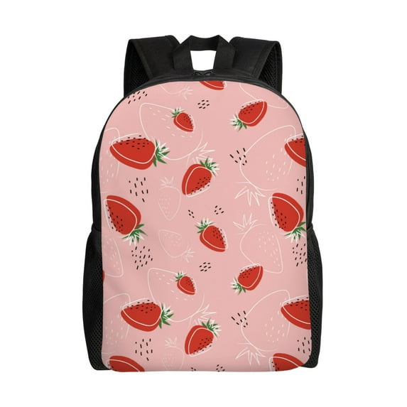 Fotbe Cute Strawberry C Travel Laptop Backpack, Business Slim Sturdy Laptops Backpack, Water Resistant College School Computer Bag Gift for Men & Women Fits 15.6 Inch Notebook