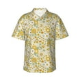 thumbnail image 1 of Fotbe Cute Sunflower Hawaiian Shirt for Men Unisex Summer Beach Casual Short Sleeve Cotton Linen Button Down Shirts-Small, 1 of 5