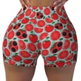 thumbnail image 1 of Fotbe Cute Tomato Seamless Shorts, Womens Workout Shorts High Waist Stretch Booty Short for Gym/Yoga/Running/Biking-Small, 1 of 9