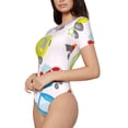 thumbnail image 1 of Fotbe Cute Transport Women's Crew Neck Short Sleeves Bodysuit Tops Round Neck Slim Sleeveless Soft Comfortable Basic-Large, 1 of 7
