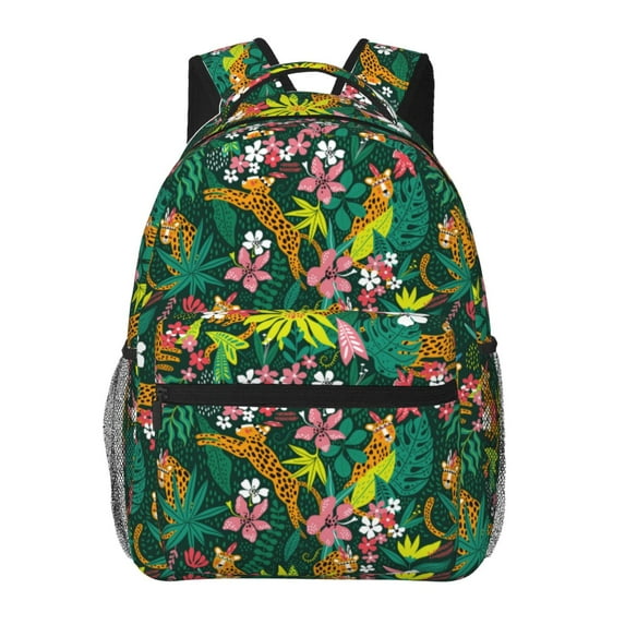 Fotbe Cute Tribal Leopards Pattern Casual Backpack for School, Travel, and Outdoor Activities - Durable, Lightweight, and Comfortable