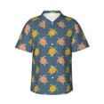 thumbnail image 1 of Fotbe Cute Turtle Hawaiian Shirt for Men Unisex Summer Beach Casual Short Sleeve Cotton Linen Button Down Shirts-X-Large, 1 of 9