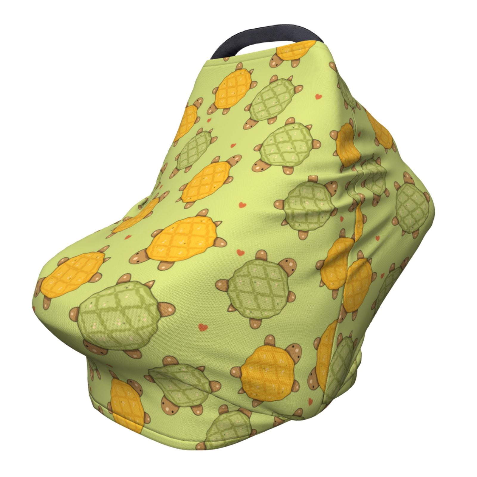Fotbe Cute Turtle Pattern Car Seat Covers for Babies, Nursing Breastfeeding Cover Infant Carseat Canopy, Soft Stretchy Carrier Cover