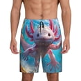 thumbnail image 1 of Fotbe Cute Underwater Axolotl Pajama Shorts for Men, Men's Pajama Bottoms, Sleepwear,Short Pajama Pants-Large, 1 of 9