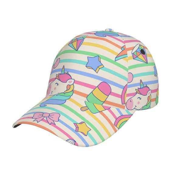 Fotbe Cute Unicorn Baseball Cap, Cute Unicorn Print Dad Hat,Outdoor Hat,Adjustable Sports Cap, Perfect For Activities