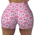 thumbnail image 1 of Fotbe Cute Watermelon Flamingo Seamless Shorts, Womens Workout Shorts High Waist Stretch Booty Short for Gym/Yoga/Running/Biking-Large, 1 of 9