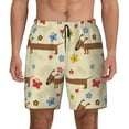thumbnail image 1 of Fotbe Dachshund Dog And Flower Men’s Swim Trunks Quick Dry Swim Shorts Board Shorts with Mesh Lining-3X-Large, 1 of 9