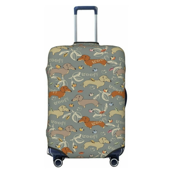 Fotbe Dachshund Dog Bird Luggage Cover Protector,Suitcase Protector,Scratch and Dirt Resistant,Fits 18-32 Inch Luggage-X-Large
