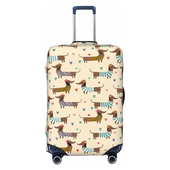 Fotbe Dachshund Dog Luggage Cover Protector,Suitcase Protector,Scratch and Dirt Resistant,Fits 18-32 Inch Luggage-X-Large