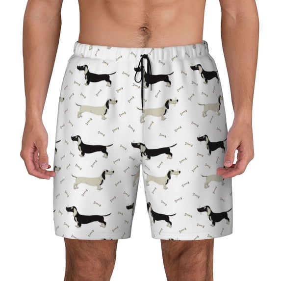 Fotbe Dachshund Dog Men’s Swim Trunks Quick Dry Swim Shorts Board Shorts with Mesh Lining-XX-Large
