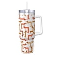 thumbnail image 1 of Fotbe Dachshund Dog Pattern 40oz Ice Bully With Handle And Straw Stainless Steel Vacuum Insulated Cup And 2 In 1 Straw Lid, 1 of 8