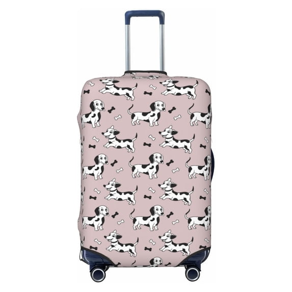 Fotbe Dachshund Dog Puppy Luggage Cover Protector,Suitcase Protector,Scratch and Dirt Resistant,Fits 18-32 Inch Luggage-Small