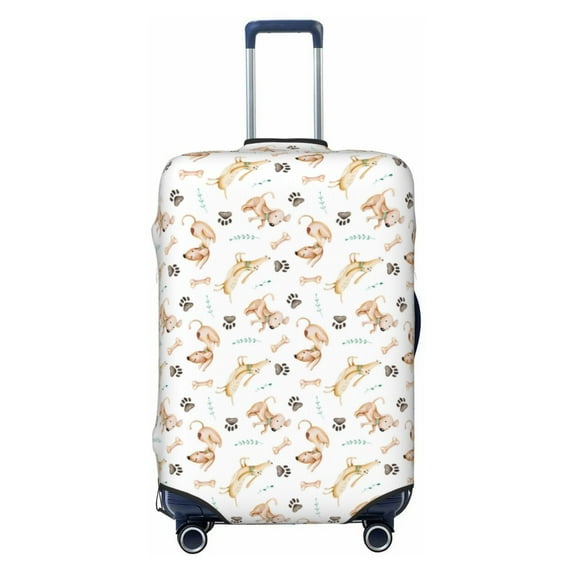 Fotbe Dachshund Dog Puppy Luggage Cover Protector,Suitcase Protector,Scratch and Dirt Resistant,Fits 18-32 Inch Luggage-Small