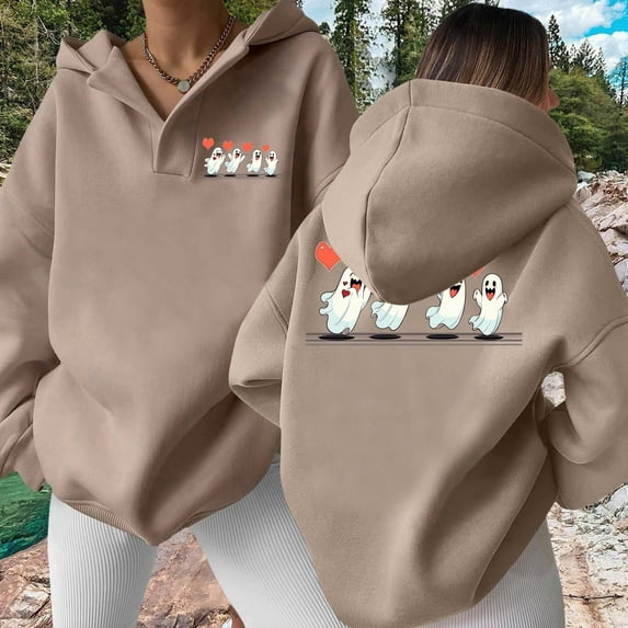 And Winter Fashionable And Beautiful Printed Women's Hooded Sweatshirt Without Pockets Extra Long Womens Hoodie Womens Pullover Hoodie Womens Zip Hoodie Casual Pullover Hoodie Dress Women Oversized