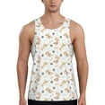 thumbnail image 1 of Fotbe Dachshund Dog Puppy Pattern Men's Quick Dry Workout Tank Top Gym Muscle Tee Fitness Bodybuilding Sleeveless T Shirt Breathable Workout Shirt-, 1 of 9