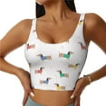 thumbnail image 1 of Fotbe Dachshund Dog Puppy Pattern Womens' Sports Bra Longline Wirefree Padded with Medium Support Sports Moisture-Wicking Workou Vest,Tank Top-XX-Large, 1 of 9