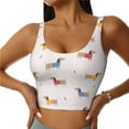 thumbnail image 1 of Fotbe Dachshund Dog Puppy Pattern Womens' Sports Bra Longline Wirefree Padded with Medium Support Sports Moisture-Wicking Workou Vest,Tank Top-XX-Large, 1 of 9