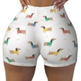 thumbnail image 1 of Fotbe Dachshund Dog Puppy Seamless Shorts, Womens Workout Shorts High Waist Stretch Booty Short for Gym/Yoga/Running/Biking-Medium, 1 of 9