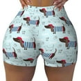 thumbnail image 1 of Fotbe Dachshund Dog Puppy Seamless Shorts, Womens Workout Shorts High Waist Stretch Booty Short for Gym/Yoga/Running/Biking-XX-Large, 1 of 9