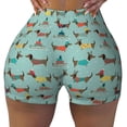 thumbnail image 1 of Fotbe Dachshund Dog Puppy Seamless Shorts, Womens Workout Shorts High Waist Stretch Booty Short for Gym/Yoga/Running/Biking-, 1 of 9