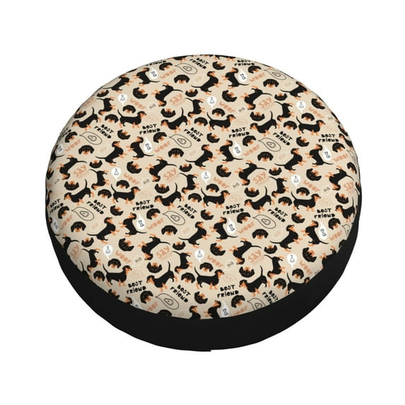 Fotbe Dachshund Dog Puppy Spare Tire Cover Thickening Universal Fit for Jeep, Trailer, RV, SUV, Truck, Tough Tire Wheel Soft Cover-14 inch