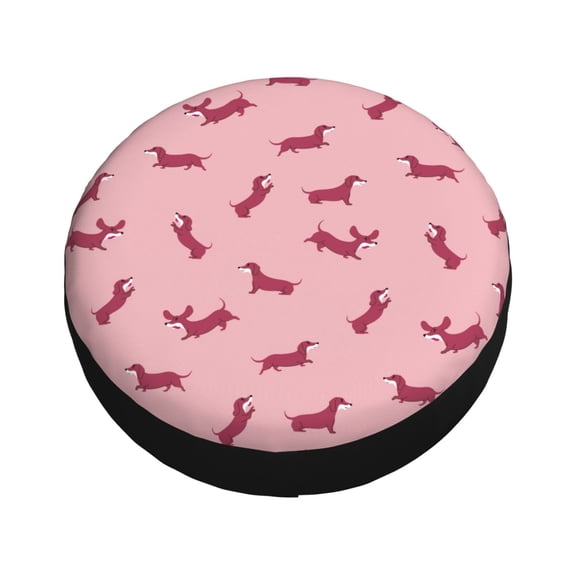 Fotbe Dachshund Dog Puppy Spare Tire Cover Thickening Universal Fit for Jeep, Trailer, RV, SUV, Truck, Tough Tire Wheel Soft Cover-15 inch