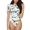 thumbnail image 1 of Fotbe Dachshund Dog Puppy Women's Crew Neck Short Sleeves Bodysuit Tops Round Neck Slim Sleeveless Soft Comfortable Basic-XX-Large, 1 of 9