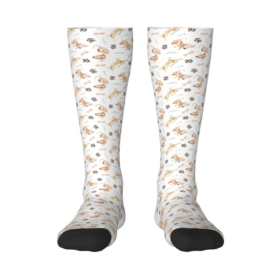 Fotbe Dachshund Dog Puppy print Women's Men's Novelty Crew Socks Cotton Socks Knee High Socks for Walking,Running,Nurses,Pregnancy
